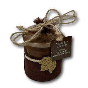 Yankee Candle Autumn Wreath Medium Tumbler 2-Wick Fall Brown Burlap Bag